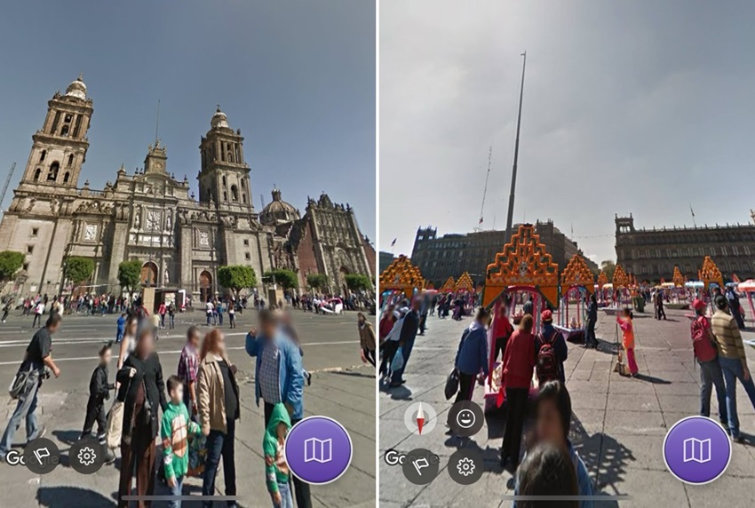 メキシコシティ・メトロポリタン大聖堂（Mexico City Metropolitan Cathedral）とソカロ広場（Constitution Plaza）、国立宮殿（National Palace）